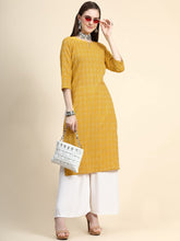 Mustard printed Kurta