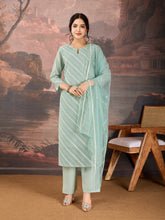 Mint Green Chanderi Cotton Silk Kurta Set