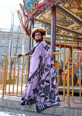 Digital Printed Satin Saree with Unstiched Blouse