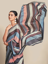 Digital Printed Satin Saree with Unstiched Blouse