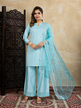 Sky Blue Kurta, Palazzo and Dupatta Set