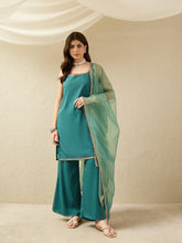 Elegant Rama Kurta Set with Sheer Dupatta