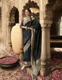 Jacquard Banrasi Silk Saree with Unstitch Blouse Piece.