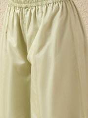 Elegant Organza Embroidered Kurta Set with Palazzo & Dupatta