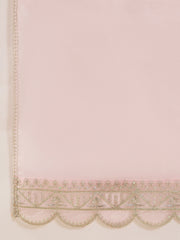 Lilac Pink Embroidered Kurta with Palazzo and Dupatta