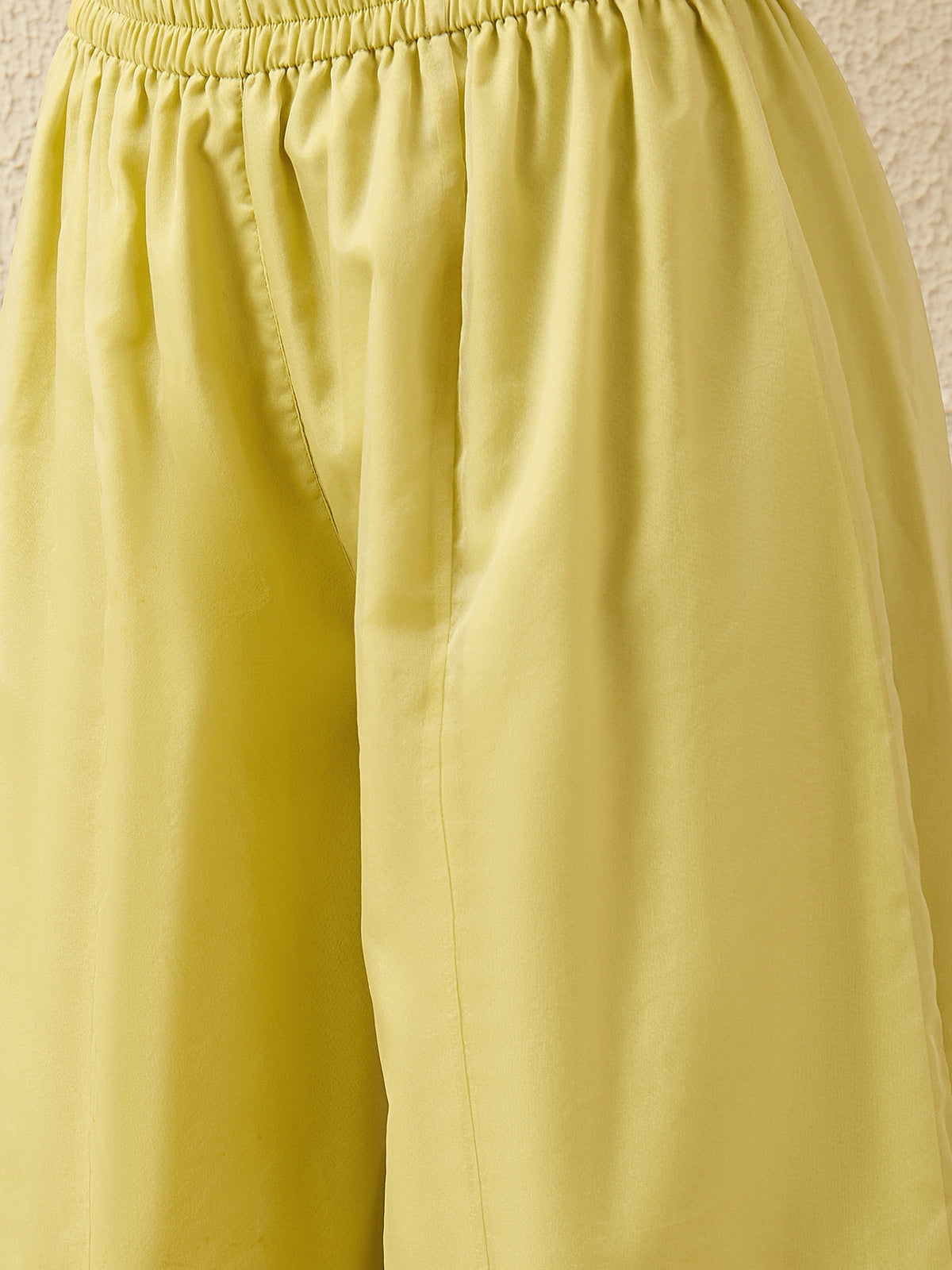 Lemon Yellow Embroidered Kurta with Palazzo and Dupatta