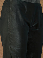 Teal Green Velvet Embroidered Kurta, Pant and Dupatta Set