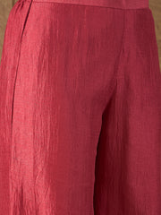 Elegant Wine Red Embroidered Kurta Set with Dupatta for Women | Festive & Wedding Ethnic Wear