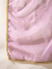 Purple Velvet Embroidered Kurta, Pant and Dupatta Set