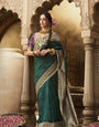 Jacquard Banrasi Silk Saree with Unstitch Blouse Piece.