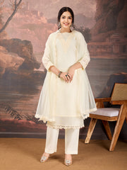 Ivory Chanderi Cotton Silk Kurta Set