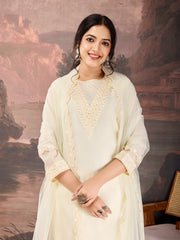 Ivory Chanderi Cotton Silk Kurta Set