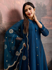 Chanderi Cotton Silk Flared Kurta Set