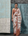 Digital Printed Satin Saree with Unstiched Blouse.