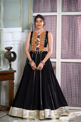 Rayon Lehenga and Gamthi Work Blouse for Navratri.