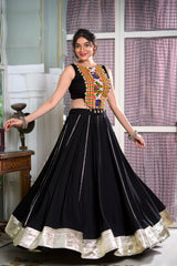 Rayon Lehenga and Gamthi Work Blouse for Navratri.