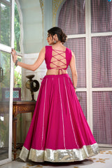 Rayon Lehenga and Gamthi Work Blouse for Navratri.