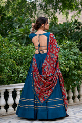 Printed Pure Cotton Navratri Lehenga Choli.