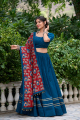 Printed Pure Cotton Navratri Lehenga Choli.