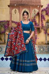 Printed Pure Cotton Navratri Lehenga Choli.