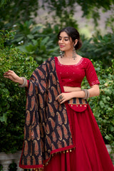 Printed Pure Cotton Navratri Lehenga Choli.