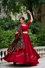 Printed Pure Cotton Navratri Lehenga Choli.