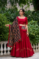 Printed Pure Cotton Navratri Lehenga Choli.