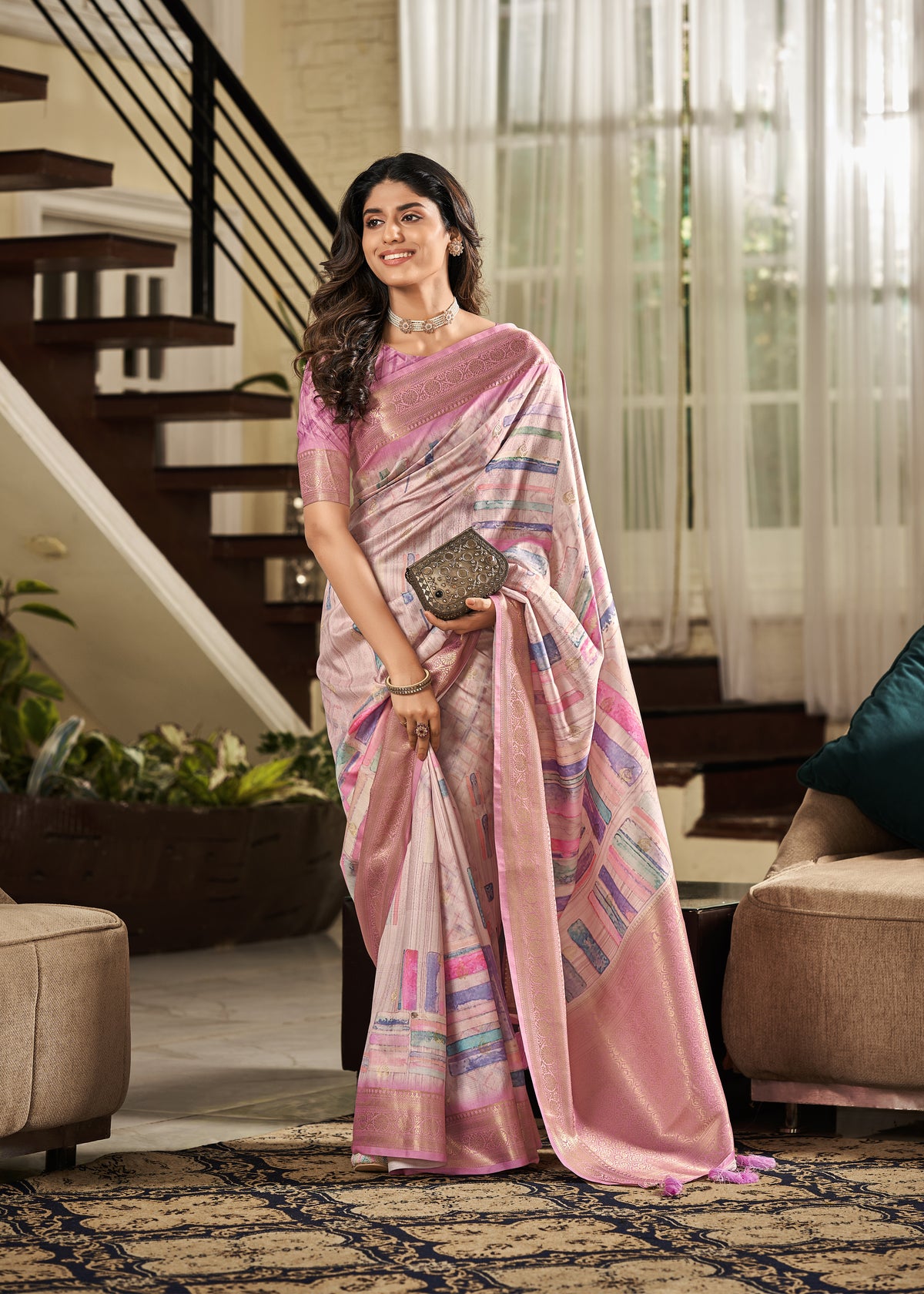 Soft Silk Saree with Unstitched Blouse Piece.