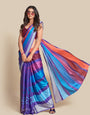 Digital Printed Satin Saree with Unstiched Blouse.