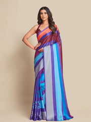 Digital Printed Satin Saree with Unstiched Blouse.