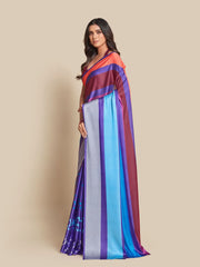 Digital Printed Satin Saree with Unstiched Blouse.