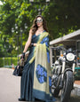 Digital Printed Satin Saree with Unstiched Blouse.