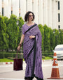 Digital Printed Satin Saree with Unstiched Blouse.