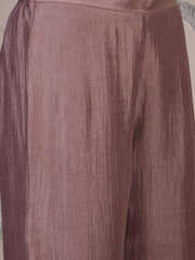 Dusty Pink Silk Kurta, Pant and Net Dupatta.