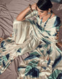 Digital Printed Satin Saree with Unstiched Blouse.