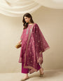 Dusky Pink Embroidered Kurta Set with Dupatta for Women
