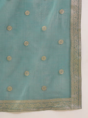 Rama Green Embroidered Kurta Set with Dupatta for Women