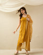 Mustard Yellow Embellished Kurta Set with Dupatta