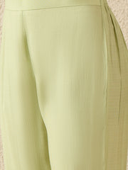 Pastel Green Embroidered Kurta Pant Set with Dupatta