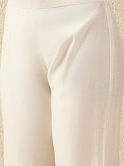 Off-White Embroidered Kurta Pant Set with Dupatta