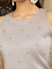 Elegant Cream Embroidered Kurta Set with Organza Dupatta | Festive & Party Wear Ethnic Outfit