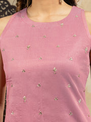 Vibrant Pink Embroidered Kurta Set with Organza Dupatta | Ethnic Festive Wear Outfit