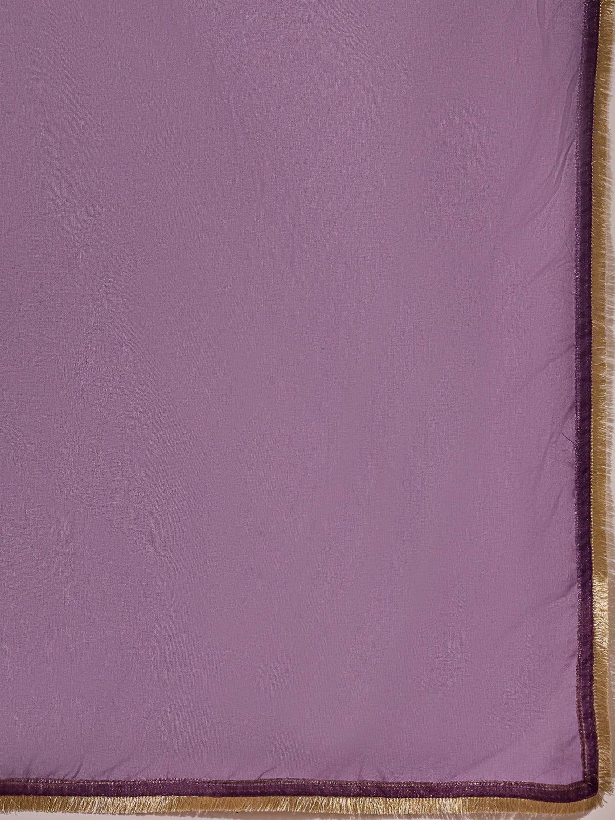 Royal Purple Silk Blend Kurta Set with Embroidered Yoke & Organza Dupatta