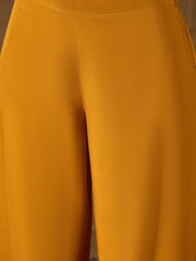 Mustard Yellow Kurta Set with Organza Dupatta
