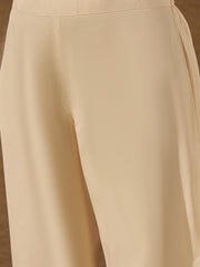 Off-White Embroidered Jacquard Cotton Silk Kurta Set with Dupatta
