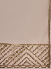 Off-White Embroidered Jacquard Cotton Silk Kurta Set with Dupatta