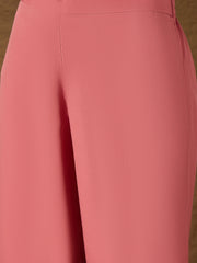 Peach Ethnic Kurta Pant Set with Printed Dupatta