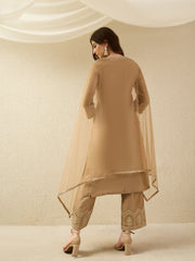 Festive Gold Embroidered Straight Kurta Set