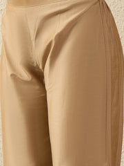 Festive Gold Embroidered Straight Kurta Set