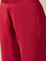 Elegant Wine Red Kurta Set with Sheer Dupatta